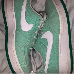 Green Nike Air Force 1s